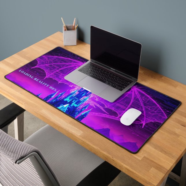 Tapis de bureau Fantasy Dragon Synthwave Cyberpunk (Bureau 2)