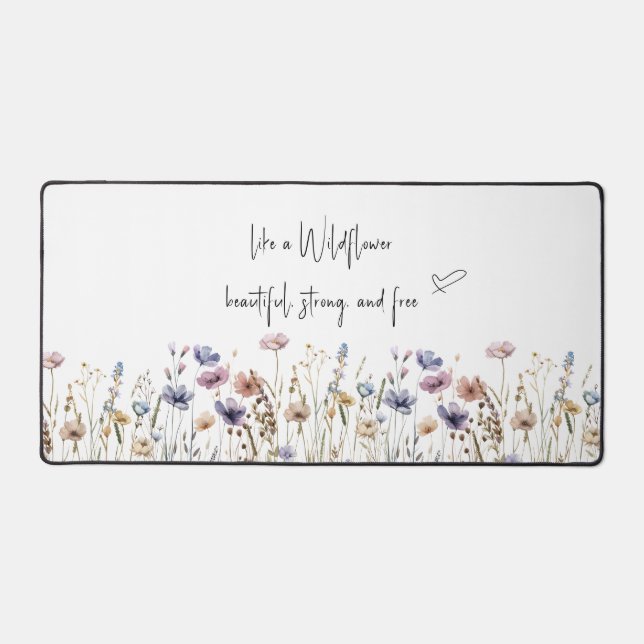 Tapis de bureau fleur sauvage aquarelle coloré (Recto)