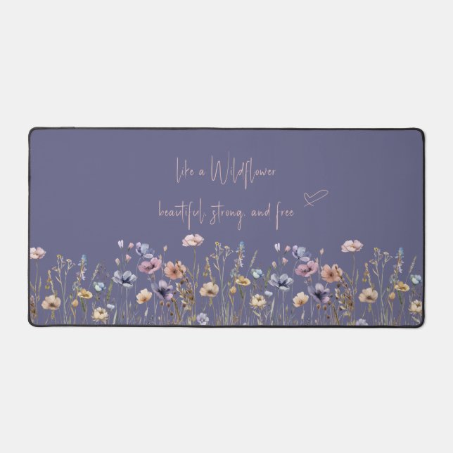 Tapis de bureau fleur sauvage aquarelle coloré (Recto)