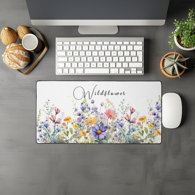 Tapis de bureau fleur sauvage coloré (Créateur téléchargé)