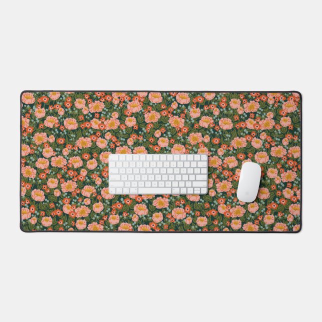 Tapis de bureau fleuri fleur sauvage peony (Clavier et souris)