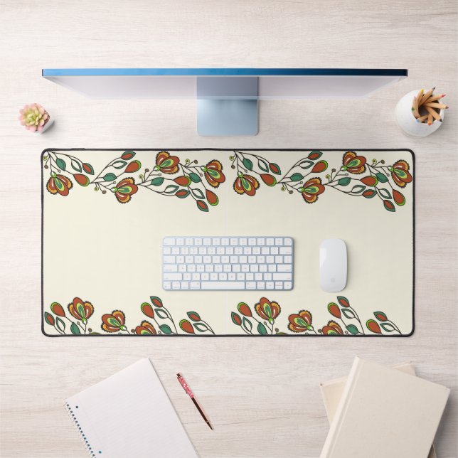 Tapis de bureau fleuri - Motif à fleurs sans fin (Bureau 1)
