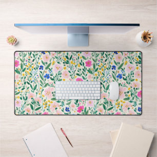 Tapis de bureau floral coloré