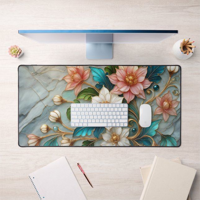 Tapis de bureau floral de luxe Dessus de bureau de (Bureau 1)