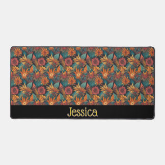Tapis de bureau floral personnalisé
