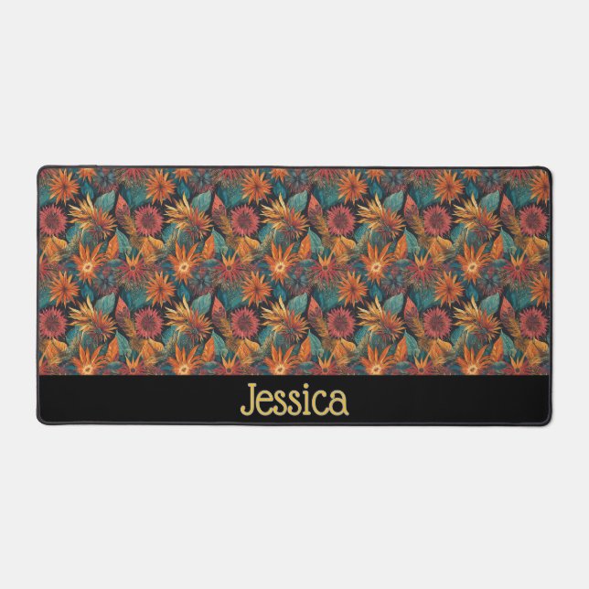 Tapis de bureau floral personnalisé (Recto)