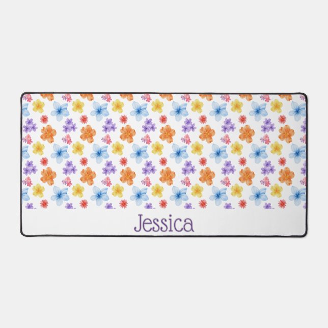 Tapis de bureau floral personnalisé (Recto)