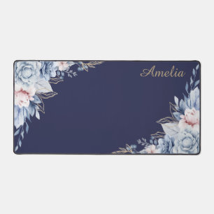 Tapis de bureau floral personnalisé