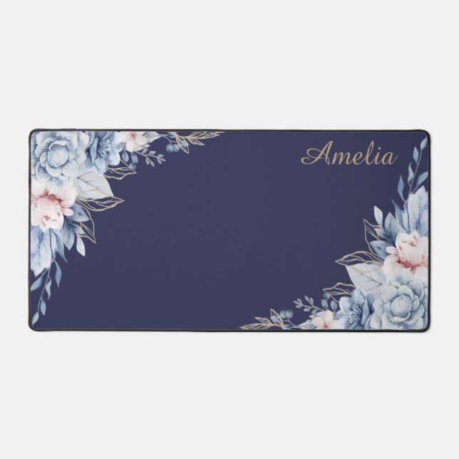Tapis de bureau floral personnalisé (Recto)