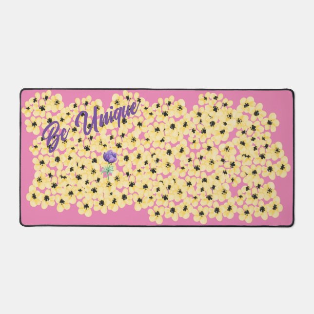 Tapis de bureau floral "Soyez Unique" (Recto)