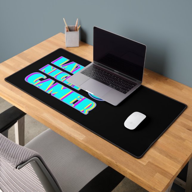 Tapis de bureau Gamer Neon Glitch | Configuration  (Bureau 2)