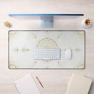 Tapis de bureau géométrique doré