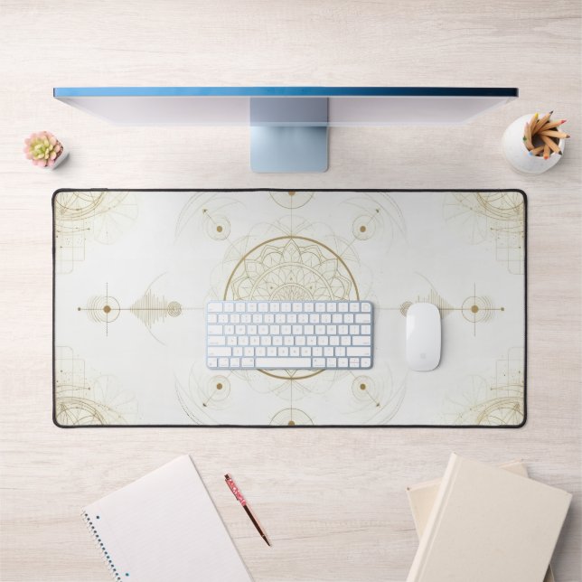 Tapis de bureau géométrique doré (Bureau 1)