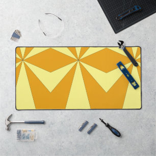 Tapis de bureau géométriques orange et jaune