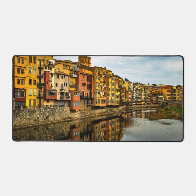 Tapis de bureau Girona Espagne – Maisons colorées  (Recto)