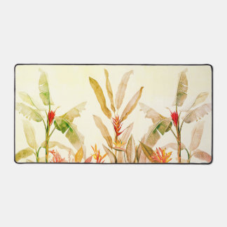 Tapis de bureau grand format à feuilles tropicales