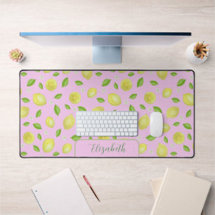 Tapis de bureau grand format aquarelle citrons mig