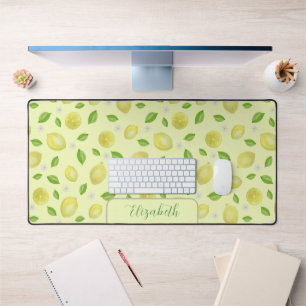 Tapis de bureau grand format aquarelle Citrons Mig