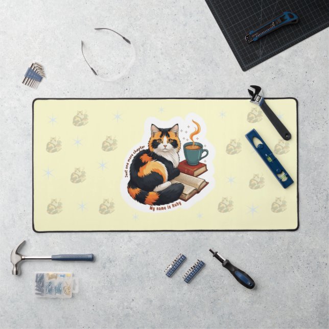Tapis de bureau grand format personnalisé chat cal (Poste de travail)