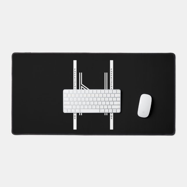 Tapis de bureau Hagalaz BW (Clavier et souris)