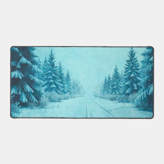 Tapis de bureau Hiver enneigé sur pins