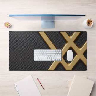 Tapis de bureau imprimé en carbone et or