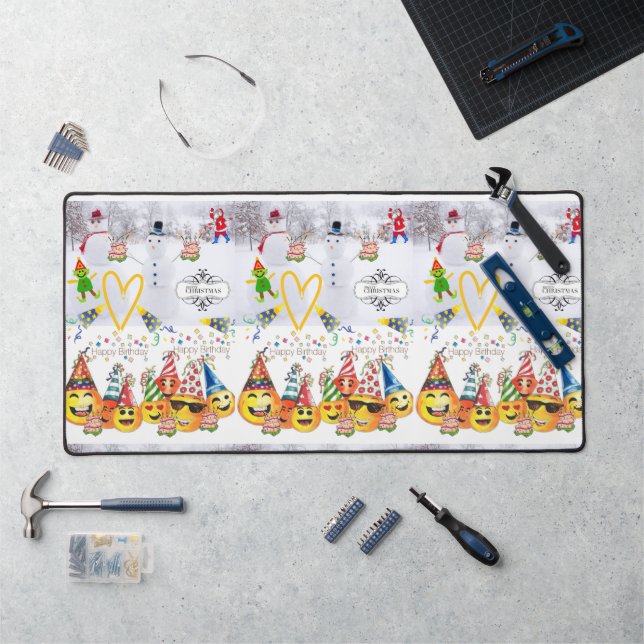 Tapis de bureau Joyeux Noël Bon Anniversaire  (Poste de travail)