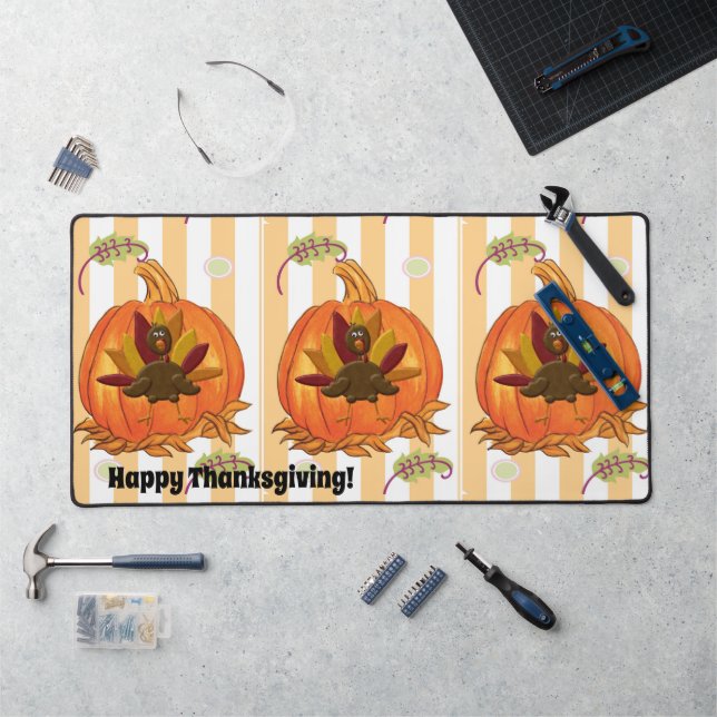 Tapis de bureau Joyeux Thanksgiving dinde (Poste de travail)