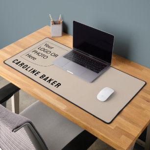 Tapis de bureau Logo Soft Taupe Couleur Tendance