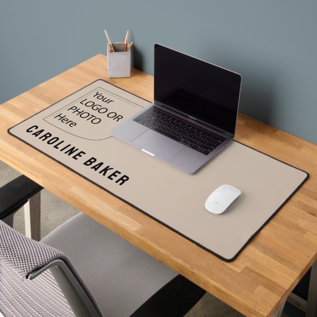Tapis de bureau Logo Soft Taupe Couleur Tendance (Bureau 2)