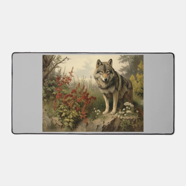 Tapis de bureau Loup dans Glen (Recto)