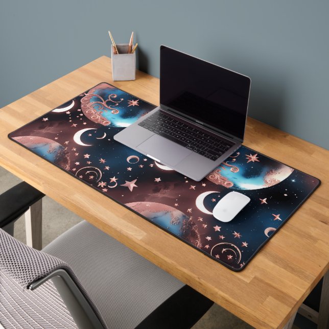 Tapis de bureau - Lune céleste Rose Gold (Bureau 2)