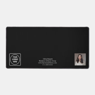 Tapis de bureau minimaliste noir Logo Entreprise