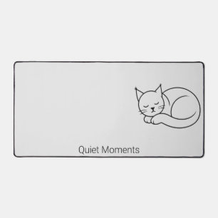 Tapis de bureau minimaliste zen chat endormi géomé