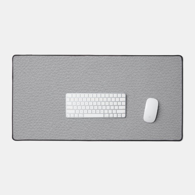 Tapis de bureau moderne en cuir gris (Clavier et souris)