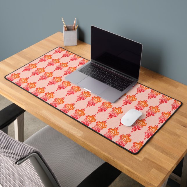 Tapis de bureau moderne orange et beige (Bureau 2)