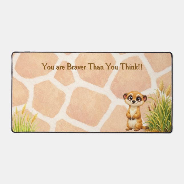 Tapis de Bureau Motivationnel Surikat Adorable Per (Recto)