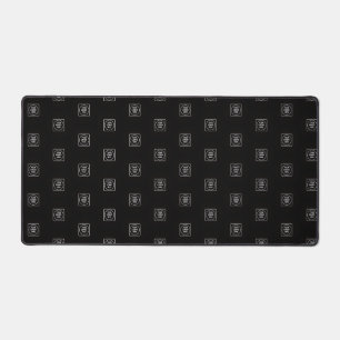 Tapis de bureau noir avec logo personnalisé pour e