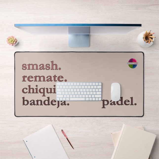 Tapis de bureau Padel - Word Vibe Marron Taupe (Bureau 1)