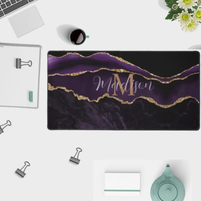 Tapis de bureau pailleté or super tendance en agat (Créateur téléchargé)