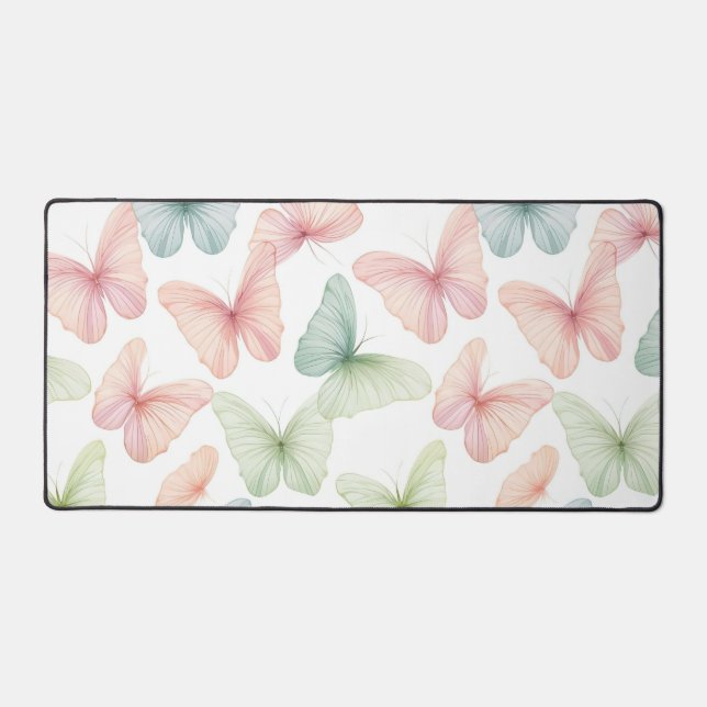 Tapis de bureau Papillon Pastel (Recto)