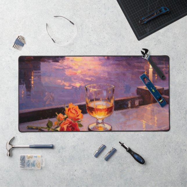 Tapis de bureau peinture à l'huile Vin et rose de  (Poste de travail)