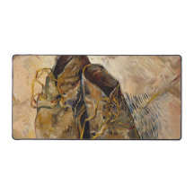 Tapis de bureau peinture chaussures Van Gogh