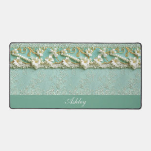 Tapis de bureau personnalisé à motif floral antiqu