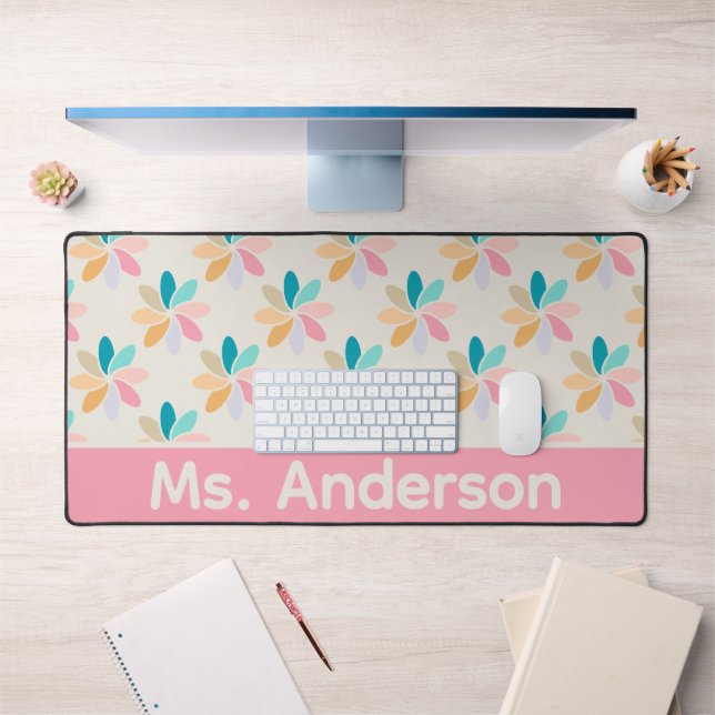 Tapis de bureau personnalisé à roue pastel (Bureau 1)