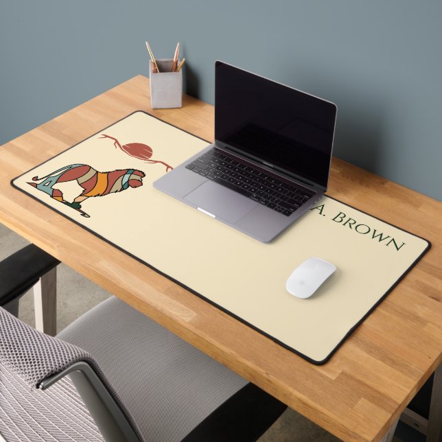 Tapis de bureau personnalisé au nom Lion (Bureau 2)