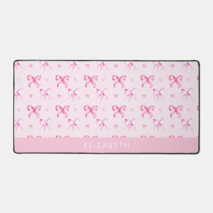 Tapis de bureau personnalisé avec nœud rose Coquet