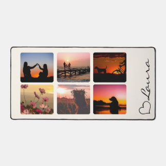 Tapis de bureau personnalisé avec nom et photo en
