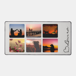 Tapis de bureau personnalisé avec nom et photo en