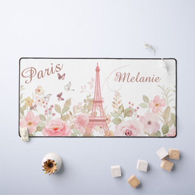 Tapis de bureau personnalisé chic parisien (Tableau pour enfants)